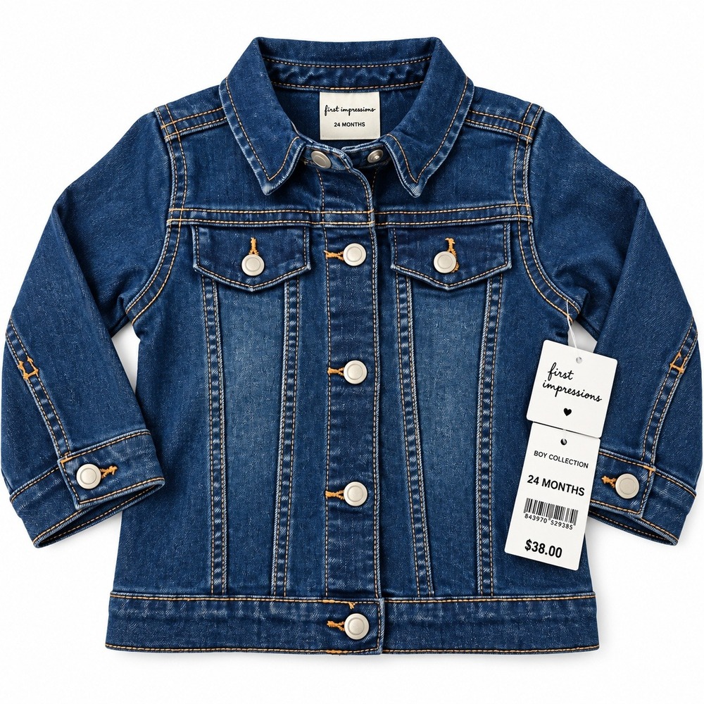 First Impressions Boy Authentic Wash Denim Trucker Jacket 24 Months NWT